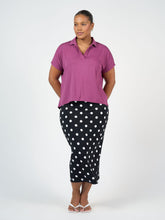 Load image into Gallery viewer, Rush Bamboo Short Sleeve Collared Polo Top - Plum