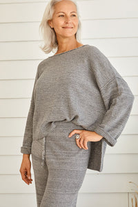 Retreat Cotton Twist Pullover - Washed Black x Silver
