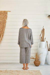 Retreat Cotton Twist Pullover - Washed Black x Silver