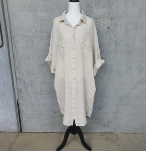 Frederic shirt dress with double front pockets and side pockets