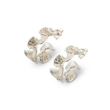 Load image into Gallery viewer, Silver Sea Coral Hoop Earrings