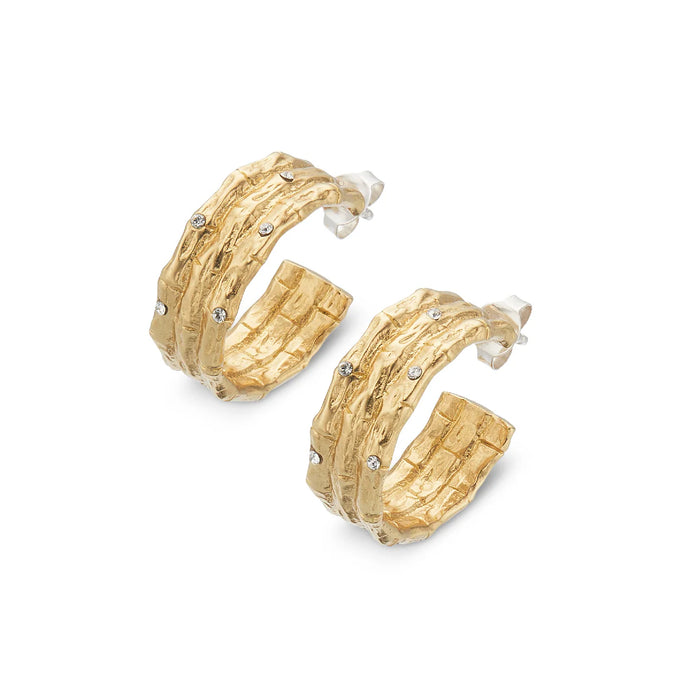 Bamboo Sparkle Hoop Earrings