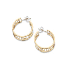 Load image into Gallery viewer, Greek Golden Key Hoop Earrings