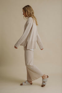 Harmony Merino Cotton Mock Neck Pullover Nougat