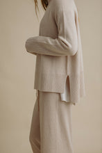 Load image into Gallery viewer, Harmony Merino Cotton Mock Neck Pullover Nougat