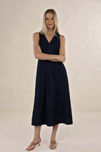 Load image into Gallery viewer, Ivy Denim Midi Dress Dark Blue