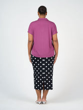 Load image into Gallery viewer, Rush Bamboo Short Sleeve Collared Polo Top - Plum