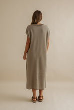 Load image into Gallery viewer, Lattice Knitted Dress Khaki x Gold