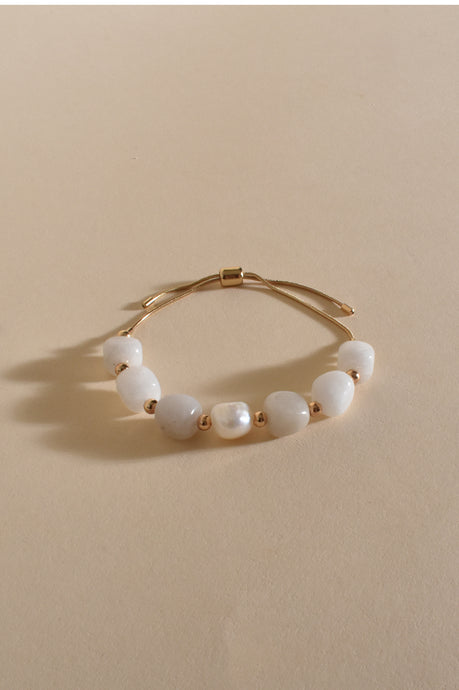 Alternate Stone and Pearl Bracelet