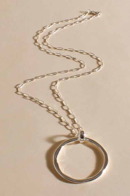 Everyday Ring Pendant Necklace Silver