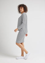 Load image into Gallery viewer, Adele Bamboo Tee Black &amp; White Stripe