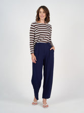 Load image into Gallery viewer, Adele Long Sleeve Bamboo Top - Brown Stripe