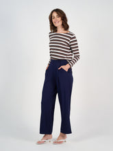 Load image into Gallery viewer, Adele Long Sleeve Bamboo Top - Brown Stripe