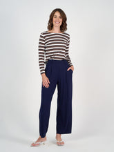 Load image into Gallery viewer, Adele Long Sleeve Bamboo Top - Brown Stripe