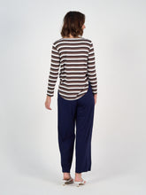 Load image into Gallery viewer, Adele Long Sleeve Bamboo Top - Brown Stripe