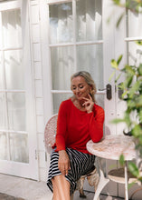 Load image into Gallery viewer, Adele Long Sleeve Bamboo Top - Fiery Red