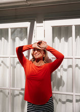 Load image into Gallery viewer, Adele Long Sleeve Bamboo Top - Fiery Red