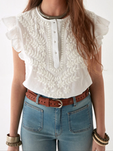 Load image into Gallery viewer, Ashanti Blouse Chikan Bianco