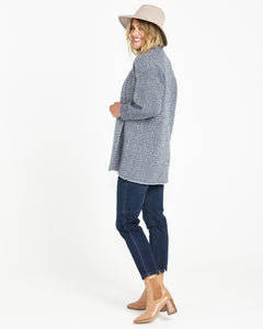 Coastal Coatigan Navy Zig Zag