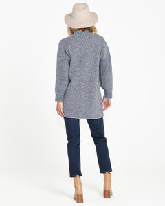 Coastal Coatigan Navy Zig Zag