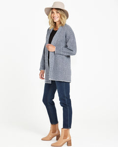 Coastal Coatigan Navy Zig Zag