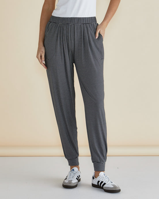 Paris Pant Charcoal Stripe