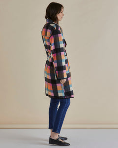 Ellie Coat Rainbow Check