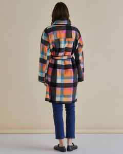 Ellie Coat Rainbow Check
