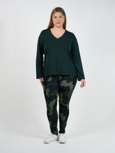 Load image into Gallery viewer, Braxton Bamboo Long Sleeve Top Dark Green