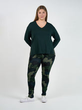 Load image into Gallery viewer, Braxton Bamboo Long Sleeve Top Dark Green