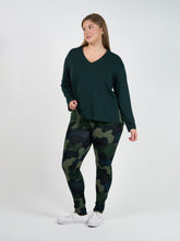 Load image into Gallery viewer, Braxton Bamboo Long Sleeve Top Dark Green