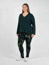 Load image into Gallery viewer, Braxton Bamboo Long Sleeve Top Dark Green