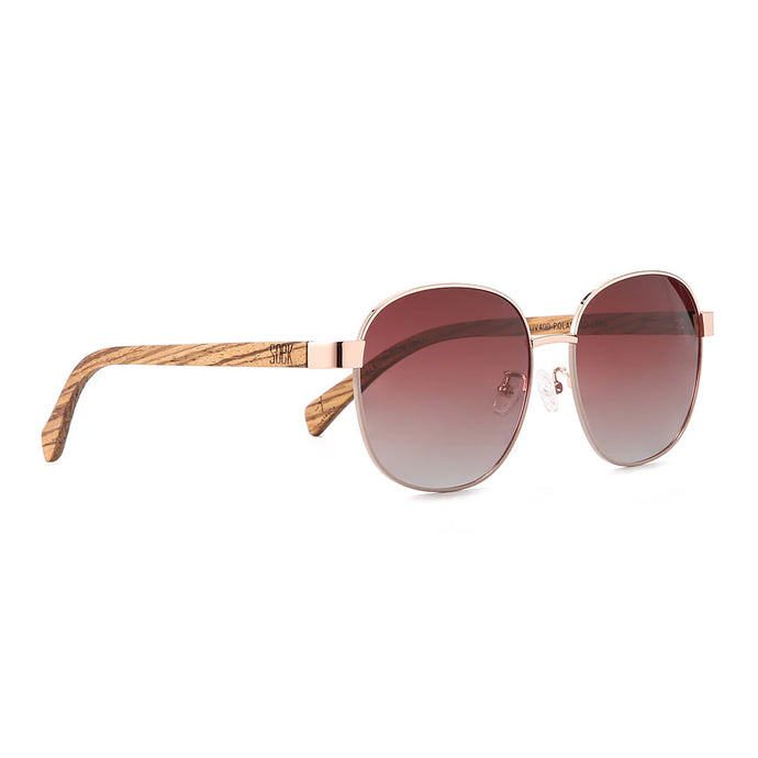 CLEO Bloom - Rose Gold Metal Frame l Brown Gradient Lens l Walnut Arms