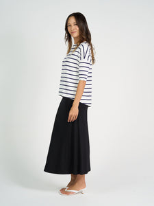 Camila Bamboo Top Blue & White Stripe