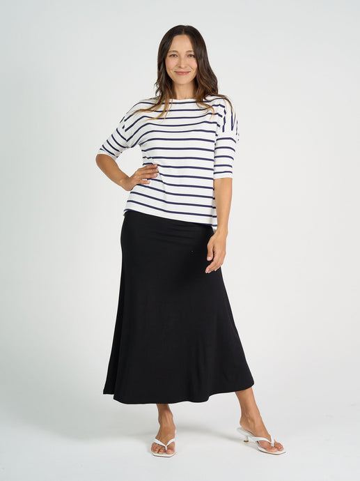 Camila Bamboo Top Blue & White Stripe