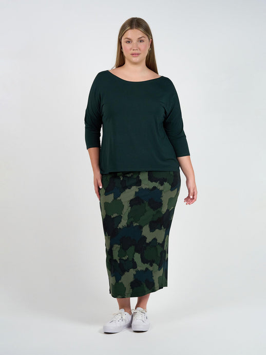 Camila Bamboo Top Dark Green