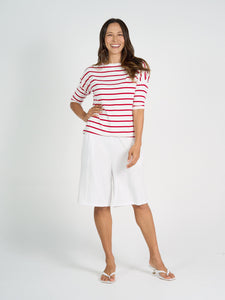 Camila Bamboo Top Lipstick & White Stripe