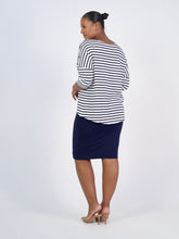 Load image into Gallery viewer, Camila 3/4 Sleeve Bamboo Top - Navy &amp; White Stripe