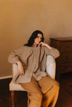 Load image into Gallery viewer, Carmen Button Through Long Sleeve Top in Beige/Brown Check