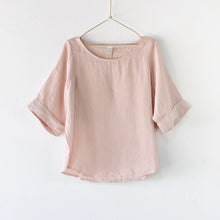 Load image into Gallery viewer, Montaigne Paris Italian Linen Mia Top The Corner Store Yamba Sérénité (curved hemline) linen top