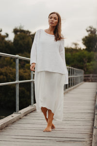Driftaway Pullover White