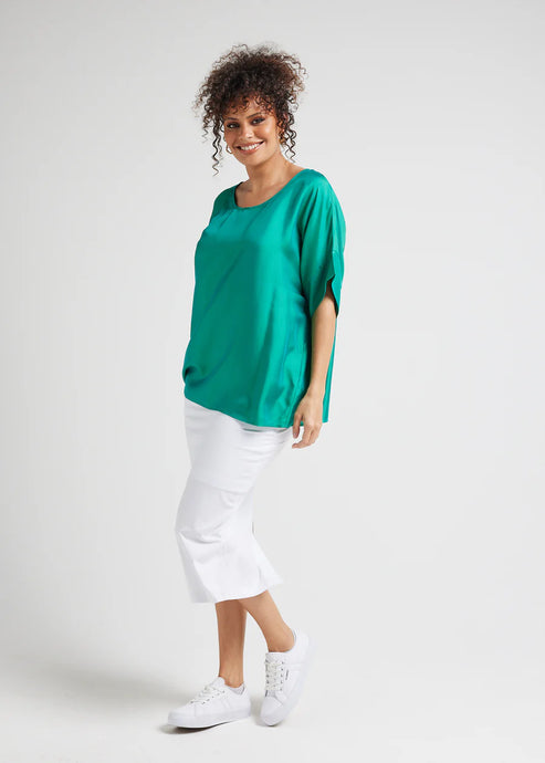 Dua Silk/Bamboo Top Emerald