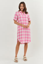 Load image into Gallery viewer, Classic Shirt Dress - Madras rose