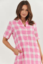 Load image into Gallery viewer, Classic Shirt Dress - Madras rose