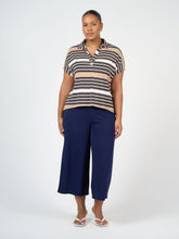 Load image into Gallery viewer, Rush Bamboo Short Sleeve Collared Polo Top - Stripe