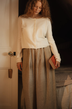 Load image into Gallery viewer, French Linen Culottes in Beige/Brown Check