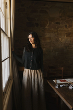 Load image into Gallery viewer, French Linen Culottes in Beige/Brown Check