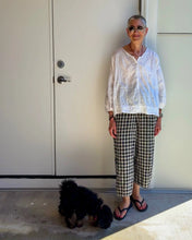 Load image into Gallery viewer, French Linen Pants in Navy Check