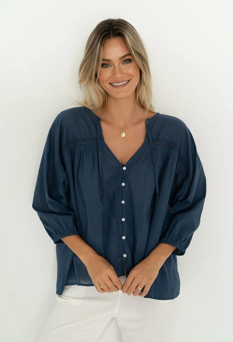 Avery Blouse Navy