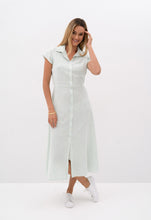Load image into Gallery viewer, Dayna Shirt Dress Green Stripe
